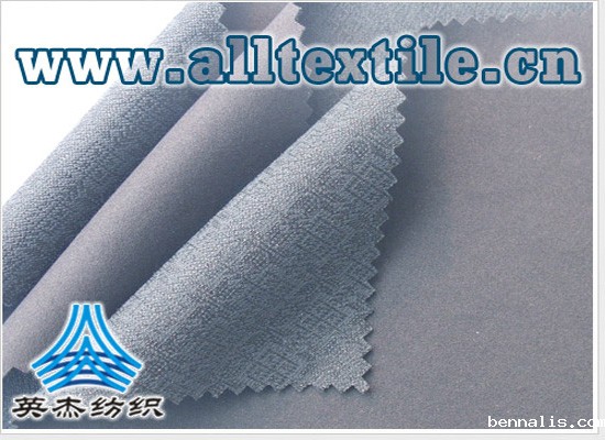 透湿透气有光提花涤纶布+50D针织布TPU复合面料